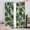 2D Flat Printing 2pcs Curtain Window Curtains Peacock Feather Design Digital Printed Polyester Drapes Holiday Decorations Use