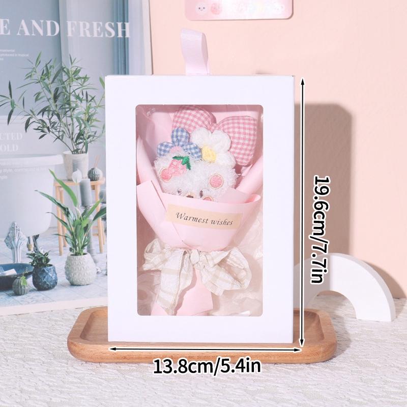 Graduation Artificial Flower Bouquet Mini Plush Teddy Bear Bouquet Floral Arrangements Gift For Birthday Wedding Party Favors
