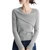 Japanese One-Shoulder Irregular Knit Sweater for Women - 26 Years Style, Autumn/Winter, Long Sleeve Base Layer