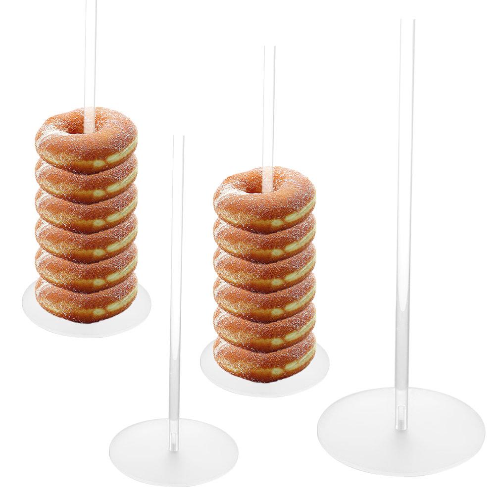 5Pcs DIY Clear Donut Stands Wedding Table Decoration Acrylic Doughnut Holder Wall Holds 30cm Dessert Display Stand Bagel