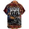 Camicia Nuova da Uomo Hawaiana Route 66 Street Classic Stampa 3D Manica Corta T-shirt Musica Rock Collo Revers Taglia Larga Uomo Top Vestiti Vintage