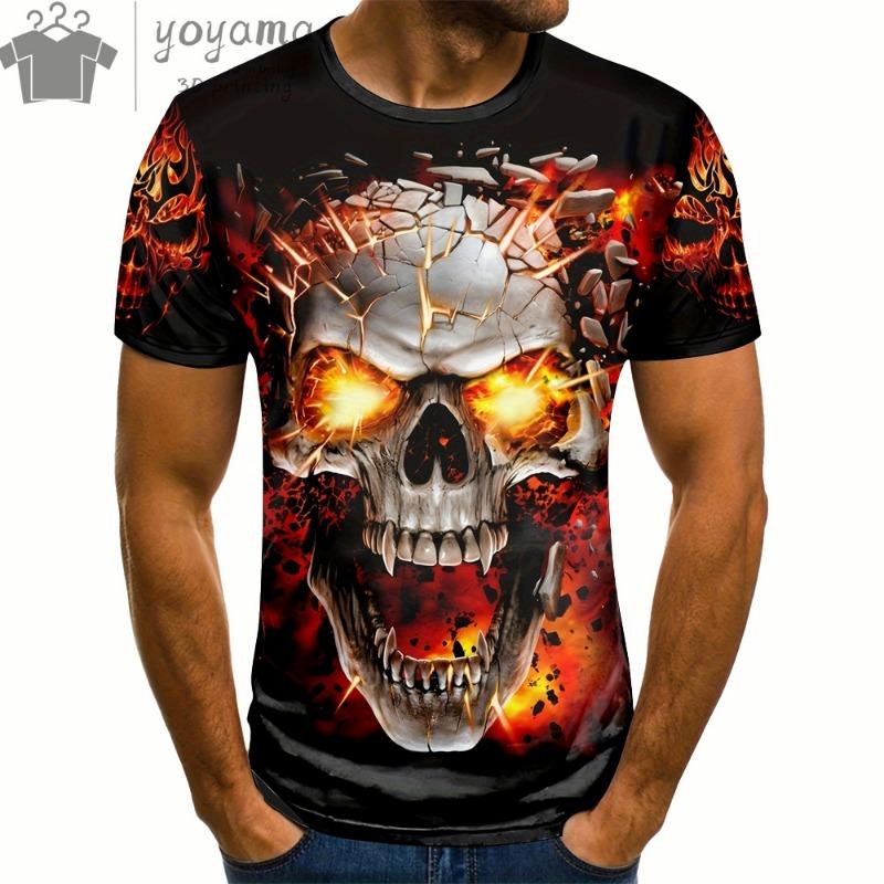 Animal Horse Pattern 3d Hd Printing Summer Men's T-Shirt Short Sleeve Fashion Personality New O Collar Creative Daily Casual Top