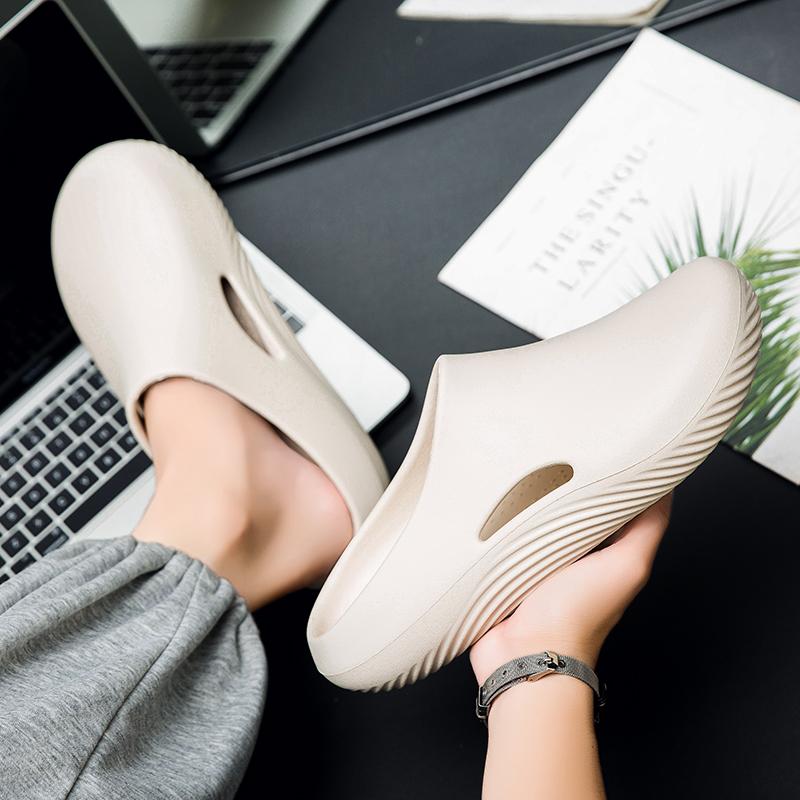 Men Slippers WaterProof Anti Skid Chef Shoes Male Garden Clogs Breathable Slip on Casual Home Slippers Lightweight Beach Sandals