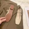 Coarse Heel Single Shoes Women's Spring and Summer New Versatile Niche Retro Low Heel Simple Small Leather Shoes