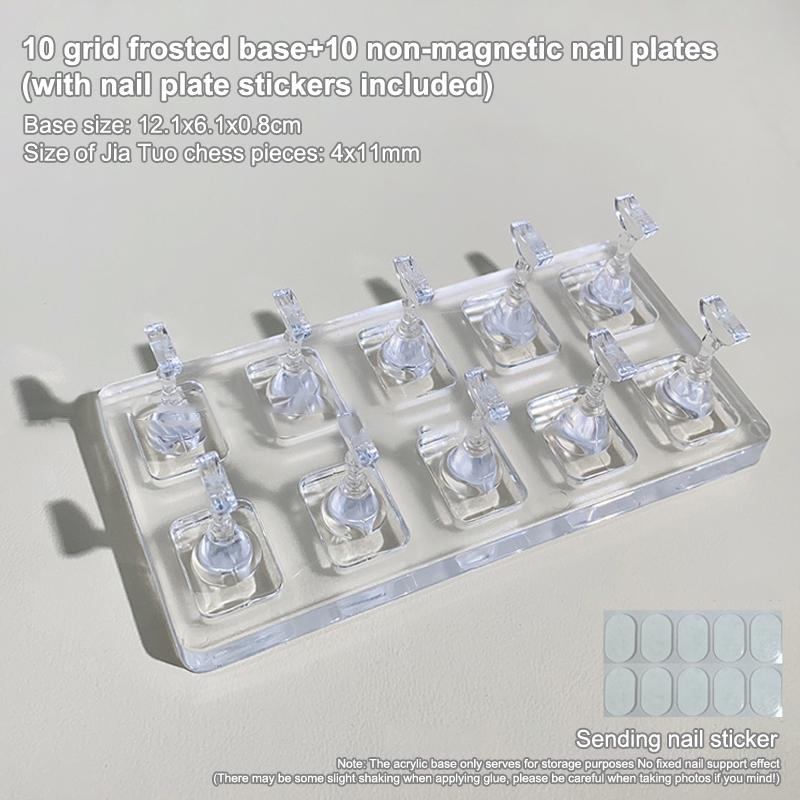1 Set Nicht-Magnetischer Nageldisplay Acryl Nageldisplayständer Spitzenhalter Nagelübungsständer Fingernagel DIY Maniküre Ständer Werkzeuge