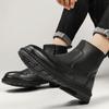 Side Zipper Men High Top Casual Shoes Luxury Chelsea Boots Genuine Leather Men's Ankle Boots High Grade Winter Plush Snow Boots