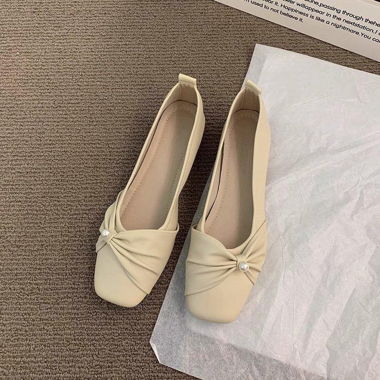 French Temperament Pearl Evening Breeze Gentle Single Shoes Women 2025 Spring New Mary Jane with Skirt Maternity Shoes Women
