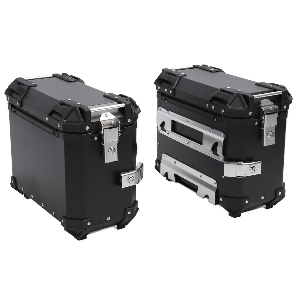35L Motorcycle Side Case Aluminium Alloy Motorbike Hard Side Saddlebag Box with Safety Lock