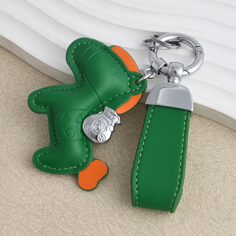 Instant Wealth Leather Keychain: Cartoon Pony Bag Charm & Couple Car Pendant - New Year Gift