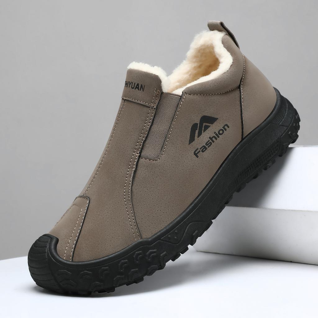 Men Fleece Lined Waterproof Warm Slip On Outdoor Winter Snow Boots