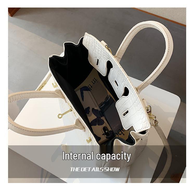 Σικ Γυναικεία Τσάντα Kelly με Μοτίβο Κροκόδειλου - Στυλάτος Ευρωπαϊκός & Αμερικανικός Σχεδιασμός