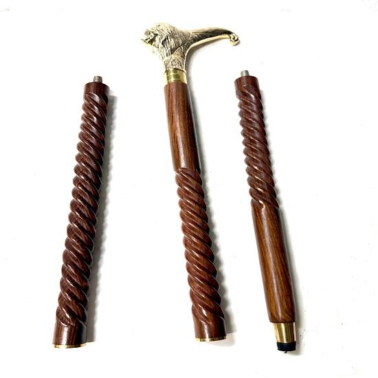 Ręcznie robiona drewniana laska do chodzenia Mosiężna główka lwa lub Derby Laska dla mężczyzn kobiet