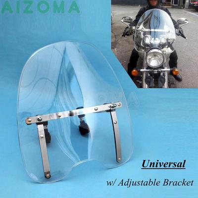 Motorcycle Clamp Mount Windshield Universal Standards Wind Screen Kit For BMW Kawasaki HONDA Shadow VT750 VT500 VTX750 VTX1800