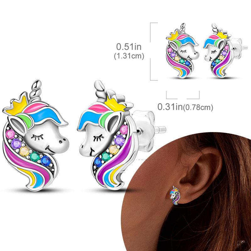 Women Earring 925 Silver Hoop Earrings Love Heart Butterfly Drop Earring Stud For Women Girls Party Jewelry Gifts