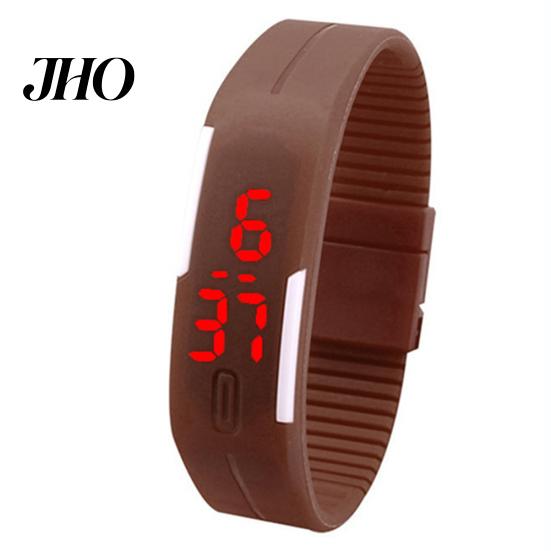 Orologio da polso digitale touch con cinturino sportivo LED rosso in silicone moda uomo donna