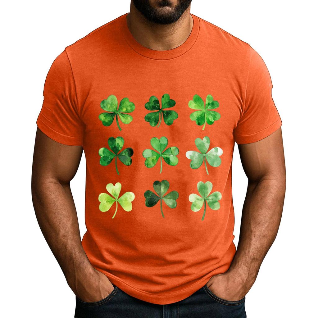 Men's  Popular T-shirt Printed Round Neck Short Sleeve T-shirt