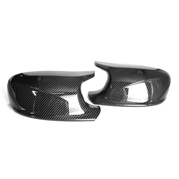 1 Pair Carbon Fiber Pattern ABS Rearview Mirror Covers for BMW None