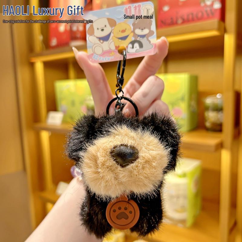 Cute Dachshund Plush Keychain - Cartoon Backpack Pendant Gift for Kids