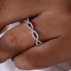 Nuevo Anillo Elegante de Línea Hueca para Mujer Clásico Circonita Brillante Moda Compromiso Boda Joyería