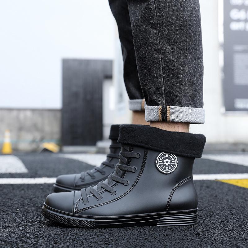 New Waterproof Rain Shoes for Men Outdoor Anti Slip Fishing Boots Work Kitchen Wear-resistant Rain Shoes for Men Boots