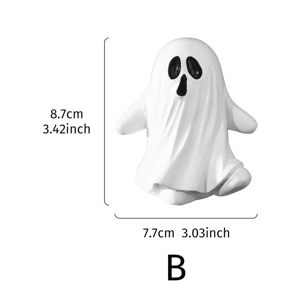 Halloween Horror White Ghost Resin Ornament Decorative Mold Holiday Party Decorative Crafts Ornament