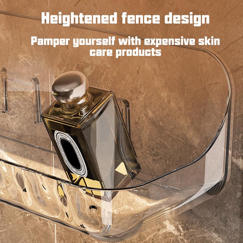 Badrumssmink Organizer Ingen borrning Kökshylla Badrumshylla Tillbehör Toalett Schampo Dusch Förvaring Vägghängt ställ