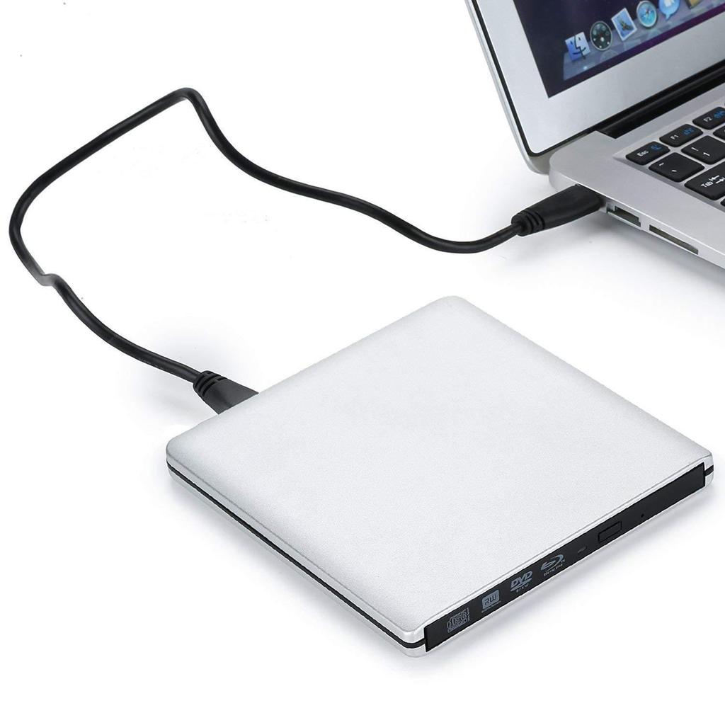 High-End Ultra-Thin USB 3.0 Aluminum External 4K Blu-ray Burner for Laptops & Desktops