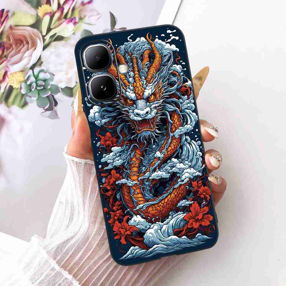 For Infinix Smart 20 4G X6840 X6840B Case Cartoon Cat Dinosaur TPU Black Cover For  Infinix Smart20 smart 20 4G Phone Casing