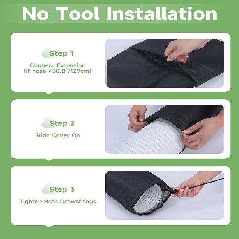 Materiale Impermeabile Copertura Tubo Condizionatore d'Aria Regolabile Isolamento Termico Copertura Protettiva Tubo di Scarico Antipolvere Risparmio Energetico