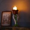 Spooky Gothic Style Skull Candle Holders Resin Skeleton Hand Skeleton Hand Ghost Festival Rose Flower Candlestick Holder Bedroom
