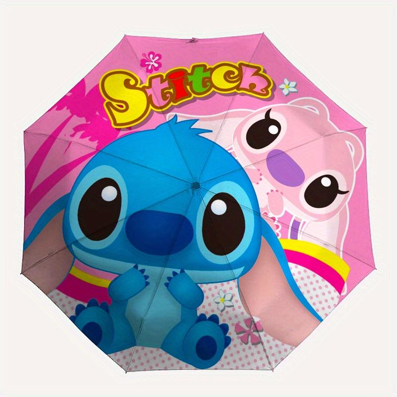 Stitch, Lilo Automatic Opening and Closing Umbrella - 8 Ribs Portable Folding Umbrella with Plastic Handle, Suitable for Leisure and Hallowe