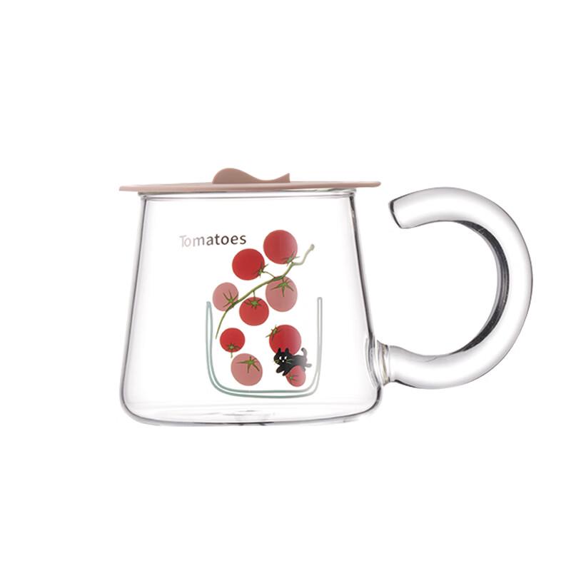 Gooz Original Design Borosilicate Glass Mug with Tomato Pattern