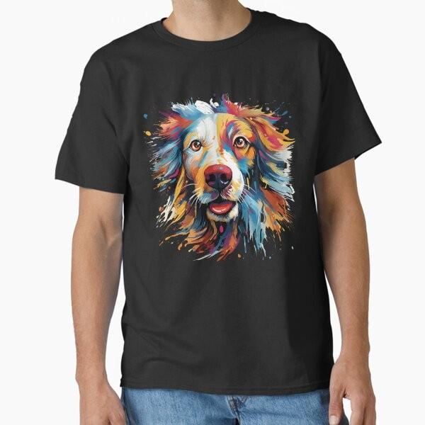 

Colorful Dog Face Painting Classic T-Shirt T-Shirt Made in US/AUS Size S-2XL Unisex T-Shirt XXXL