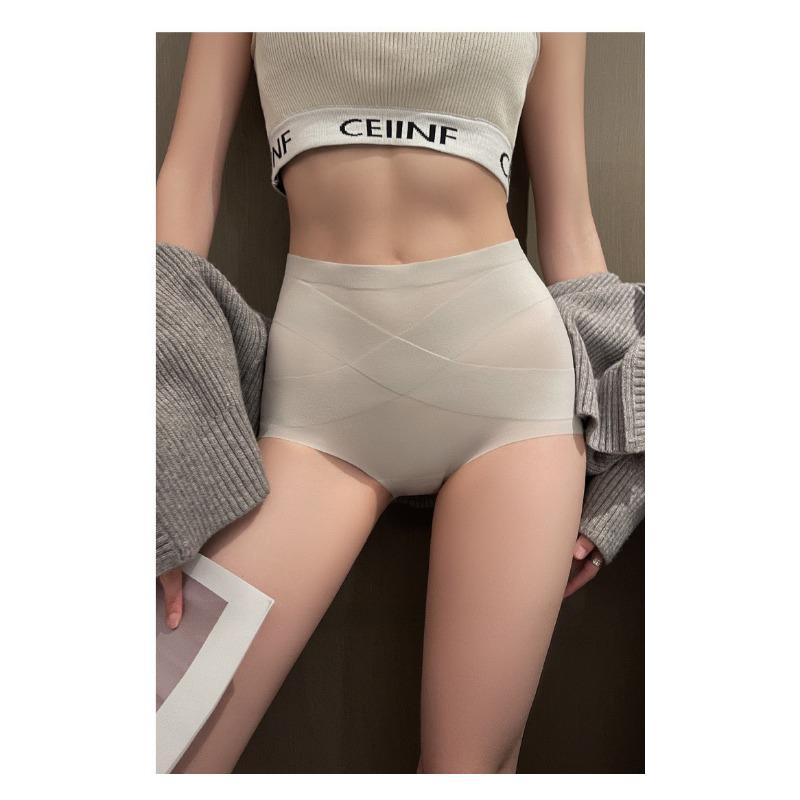 4pcs/lot Panties Female Lightweight Plastic Waist Tight Pantys High Waist Silk Trace Underwear for Women Briefs Lingerie