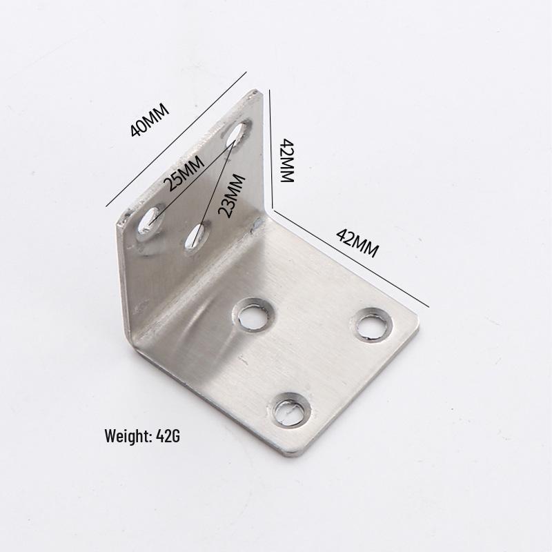 90° L-Shaped Stainless Steel Angle Bracket for Furniture and Shelves