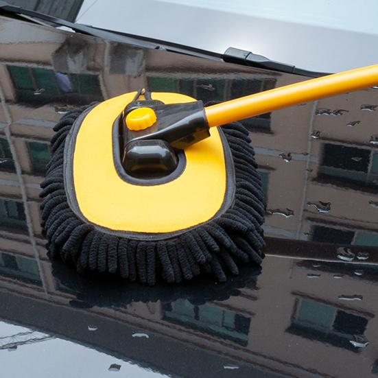 15° Curved Car Wash Brush with Long Handle Microfiber Scratch-Free Car Wash Mop with Extension