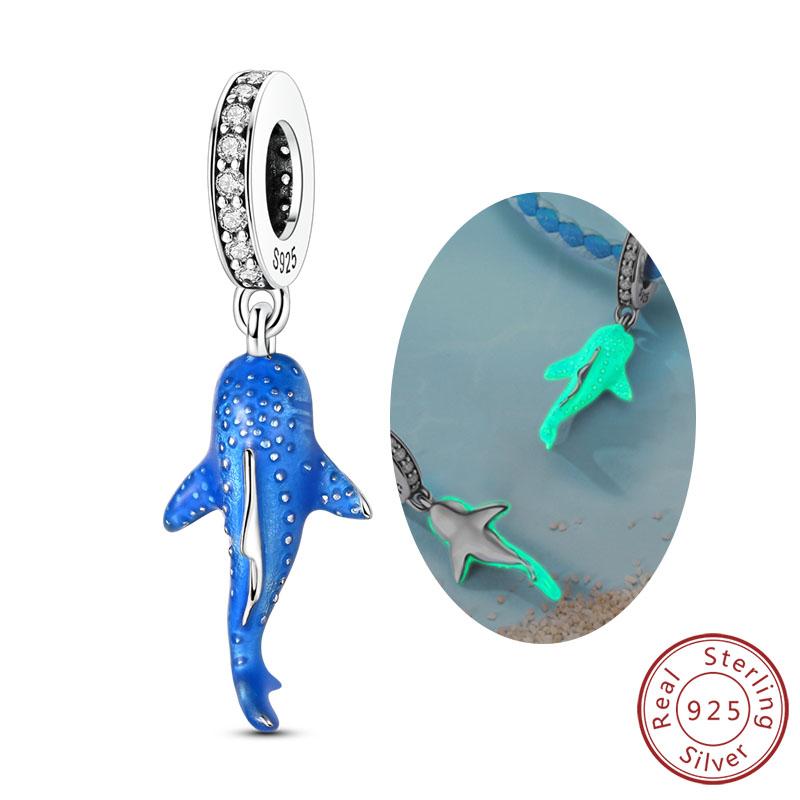 S Original Copper Charms Beads Cross Heart Whale Shark Airplane Charms Fit Bracelet Woman Diy Jewelry Gift