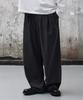 AGOD Strap Banding Wide Slacks [Charcoal Stripe]