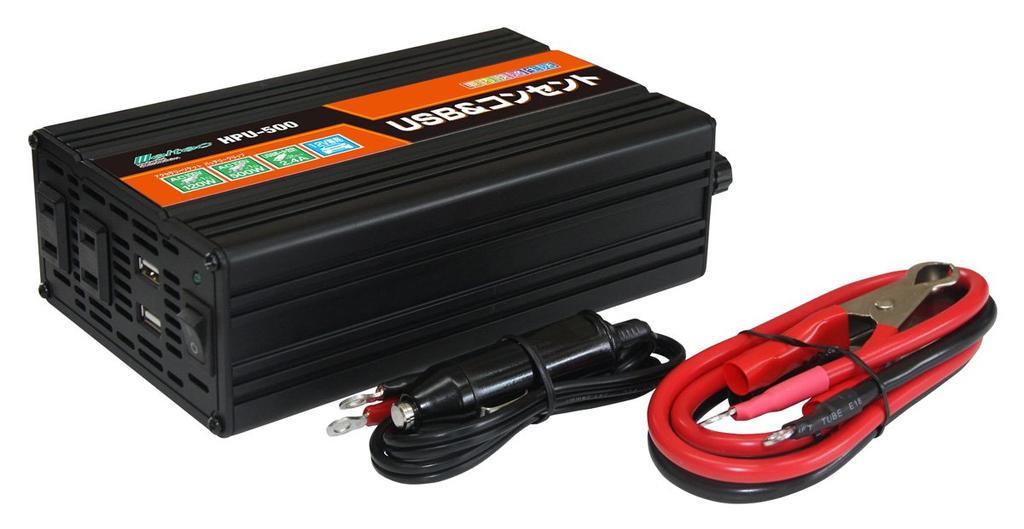 Meltec Inverter 2 Outlets 2 USB Ports HPU-500 2-Way (USB & Outlet), DC12V, (120W/500W), (4.8A)