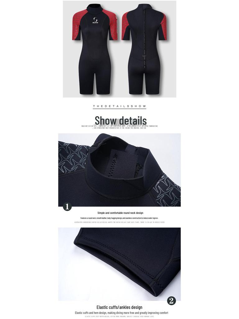 ZCCO 3mm Unisex Short Sleeve Wetsuit - Warm Diving, Surfing, Cold Protection