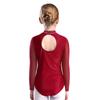 Girls Figure Skating Leotard Sparkling Rhinestones Sheer Mesh Long Sleeves Cutout Back Design Gymnastics Competition Costume