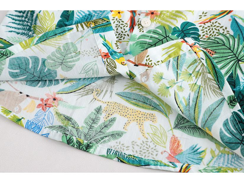 2023 Summer Boys' Korean Short-Sleeve Shirt & Denim Shorts Set