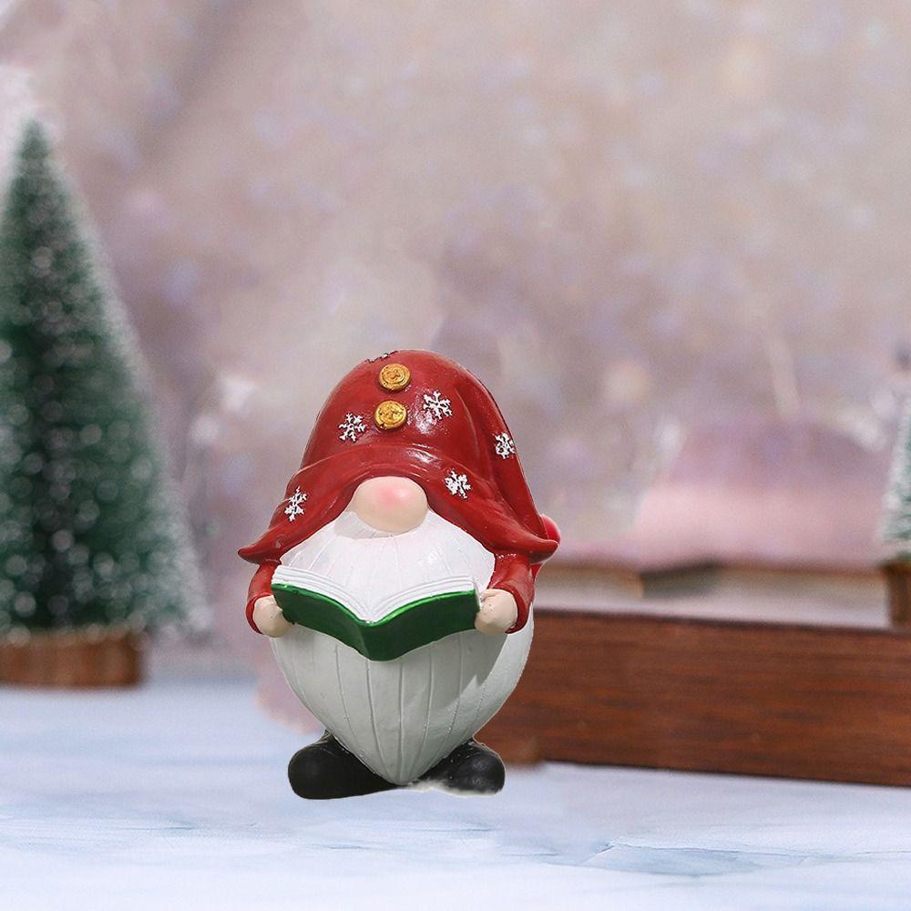 Creative Gnome Figurine Resin Dwarfs Miniature Sculpture Santa Claus Statue Festive Atmosphere