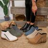 New Spring Autumn Double Zipper Women'S Short Boots Large Pointed Coarse Heels Women'S Shoes