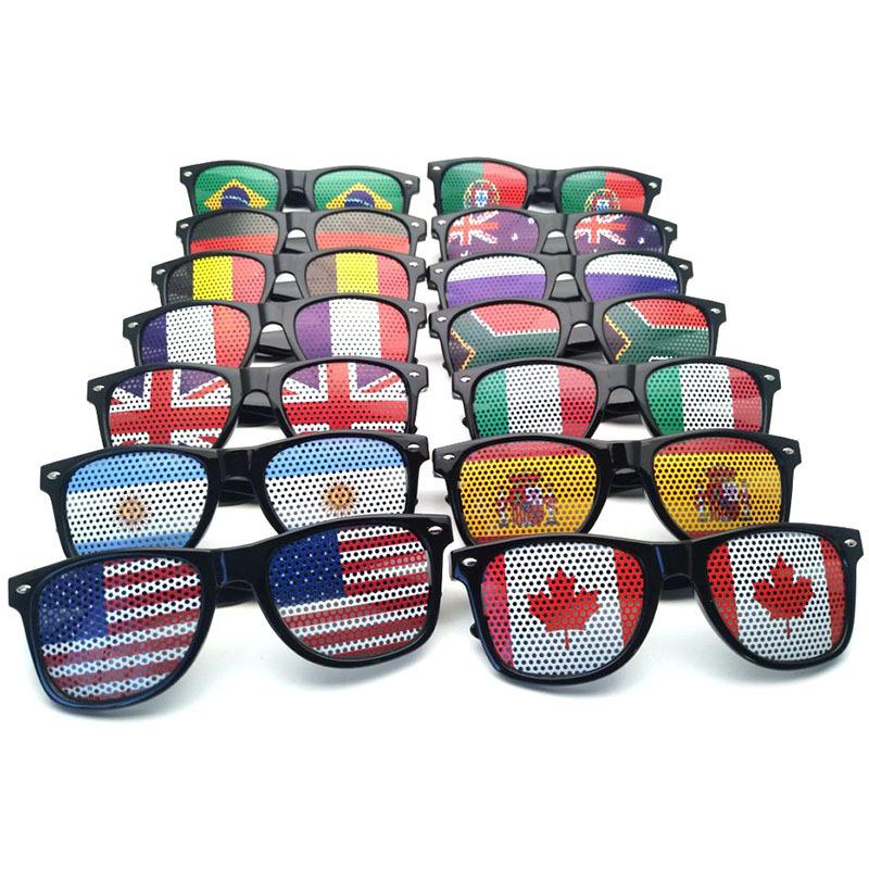 New Unisex Flag Style Women Men Sunglasses Decorative Spectacles Eyeglasses Frames for Party 42 Countries Sun Glasses