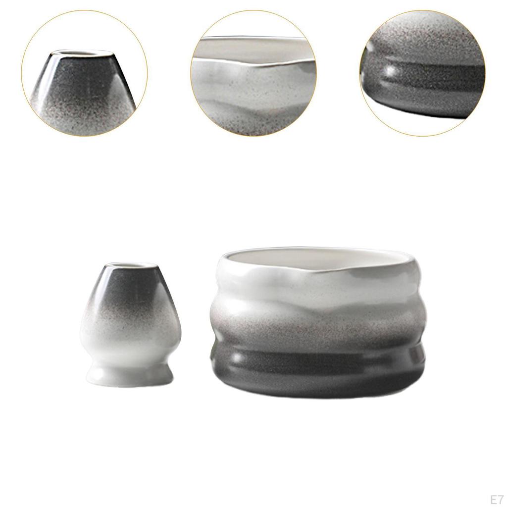 Japanisches Matcha Tee-Set, Kit mit Schale, Besenhalter, Elegantes Set