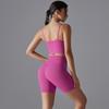 Nessaj Seamless High Waist Yoga Set Women Sleeveless Running Sportswear Push Up Slim Shorts Backless Bra Fitness Outfits