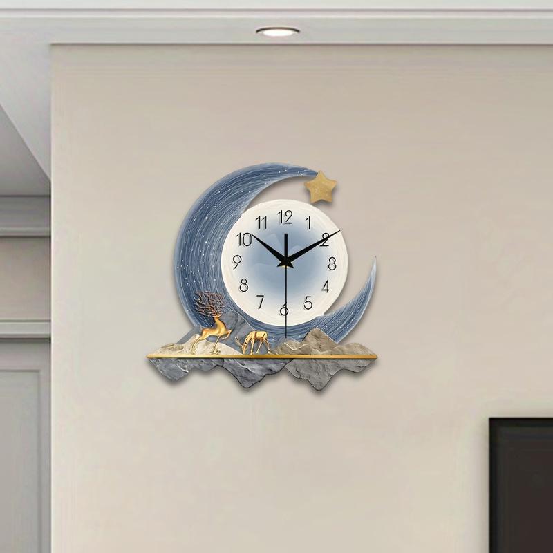 Dormitory Decoration Clock Painting, Light Luxury Decorative Painting, Modern and Simple Wall Clock, Creative Home Hanging Clock