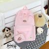Simple Printed Letter Student Backpack With Coin Purse For Activities Casual