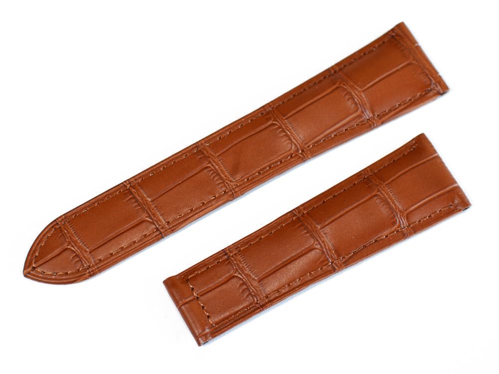 

[Import King Original] Watch Parts - Compatible with Cartier - Tank D-Buckle Strap - Aftermarket - Embossed Crocodile Leather - Brown - 23mm